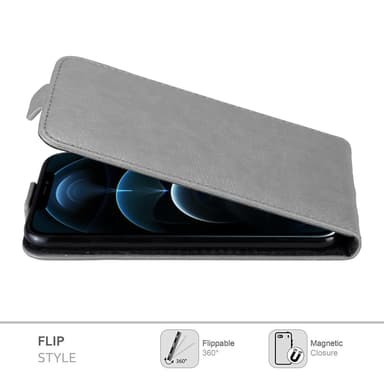 iPhone 12 PRO MAX Suojakuori Lompakkokotelo (harmaa)
