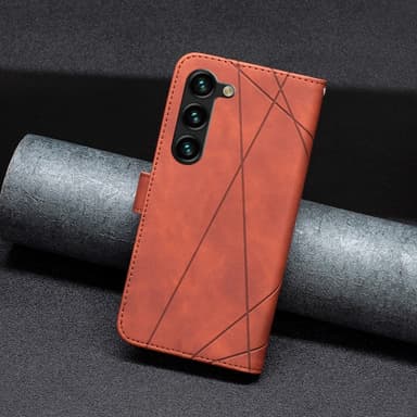 SKALO Samsung S24+ BINFEN COLOR Kohokuvioitu Lompakkokotelo - Ruskea
