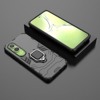 SKALO OnePlus Nord CE4 Lite 5G Armor Hybridi metallirengas kuori - Musta