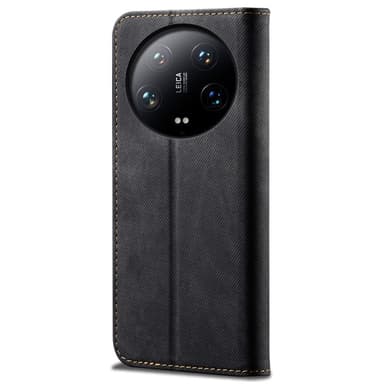 SKALO Xiaomi 14 Ultra 5G Jeans Lompakkokotelo - Musta