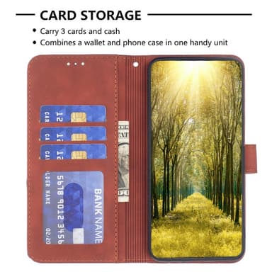 SKALO Samsung S24+ BINFEN COLOR Kohokuvioitu Lompakkokotelo - Ruskea