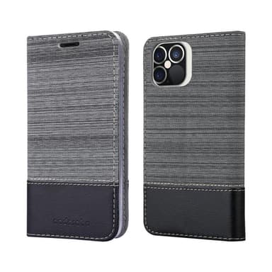 iPhone 12 PRO MAX Suojakuori Lompakkokotelo (harmaa)