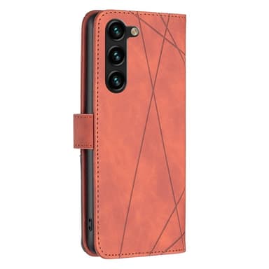 SKALO Samsung S24+ BINFEN COLOR Kohokuvioitu Lompakkokotelo - Ruskea