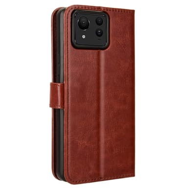 SKALO Asus Zenfone 11 Ultra 5G Crazy Horse lompakko PU nahka - Ruskea