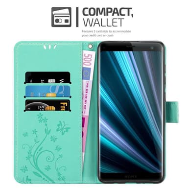 Sony Xperia XZ3 Suojakuori Lompakkokotelo (Turkoosi)