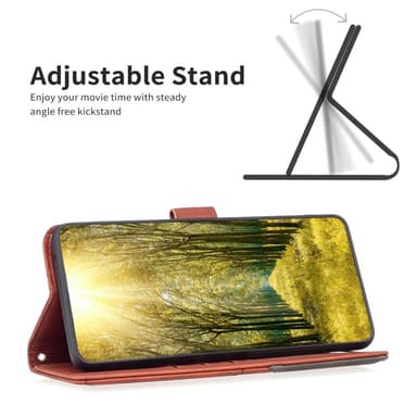 SKALO Samsung S24+ BINFEN COLOR Kohokuvioitu Lompakkokotelo - Ruskea