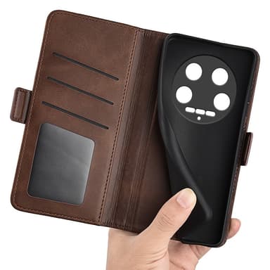 SKALO Xiaomi 14 Ultra 5G Premium Wallet Lompakkokotelo - Ruskea