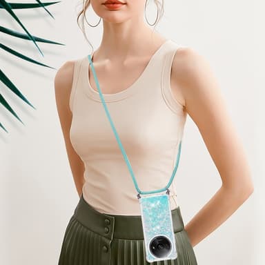 SKALO Xiaomi Redmi A3 Juoksuhiekka Glitter Mobile kaulapanta - Turkoosi