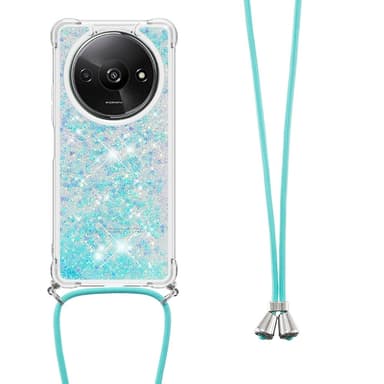 SKALO Xiaomi Redmi A3 Juoksuhiekka Glitter Mobile kaulapanta - Turkoosi