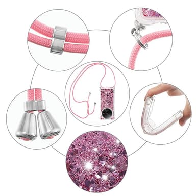 SKALO Xiaomi Redmi A3 Juoksuhiekka Glitter Mobile kaulapanta - Ruusukulta