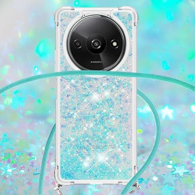 SKALO Xiaomi Redmi A3 Juoksuhiekka Glitter Mobile kaulapanta - Turkoosi