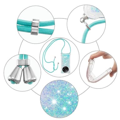 SKALO Xiaomi Redmi A3 Juoksuhiekka Glitter Mobile kaulapanta - Turkoosi