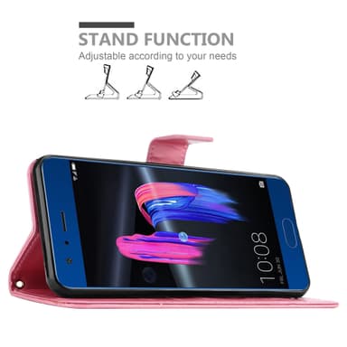Honor 9 Suojakuori Lompakkokotelo (Vaaleanpunainen)