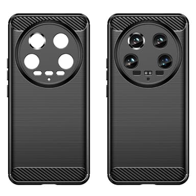 SKALO Xiaomi 14 Ultra 5G Armor Carbon Iskunkestävä TPU suojakuori - Musta