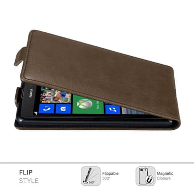 Nokia Lumia 625 Suojakuori Lompakkokotelo (Ruskea)