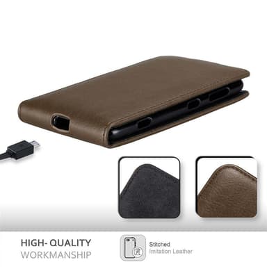 Nokia Lumia 625 Suojakuori Lompakkokotelo (Ruskea)