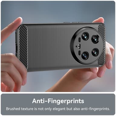 SKALO Xiaomi 14 Ultra 5G Armor Carbon Iskunkestävä TPU suojakuori - Musta