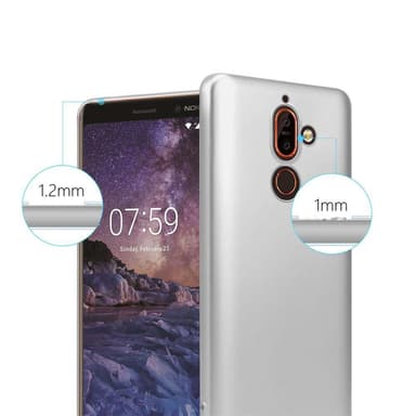 Nokia 7 PLUS Suojakuori Kotelo (Hopea)