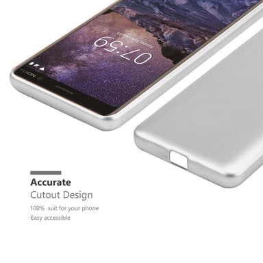Nokia 7 PLUS Suojakuori Kotelo (Hopea)