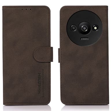 SKALO Xiaomi Redmi A3 KHAZNEH Lompakkokotelo PU-nahasta - Ruskea