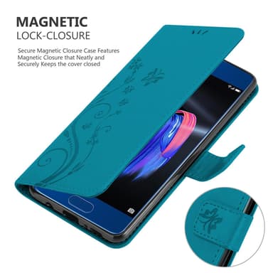 Honor 9 Suojakuori Lompakkokotelo (Sininen)