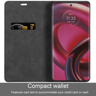 Motorola MOTO G42 Suojakuori Lompakkokotelo (Musta)