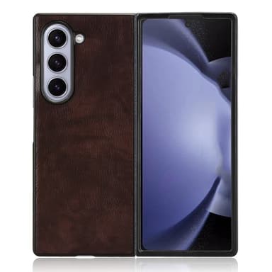SKALO Samsung Z Fold6 PU-nahkainen Suojakuori - Ruskea