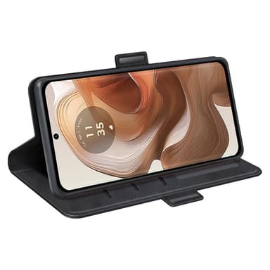 SKALO Motorola Edge 50 Ultra Premium Cut Lompakkokotelo - Musta