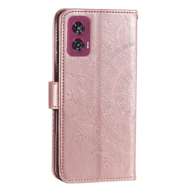 SKALO Motorola Edge 50 Fusion Mandala lompakkokotelo - Ruusukulta