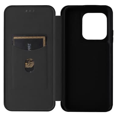 SKALO Motorola Edge 50 Ultra Carbon Fiber Lompakkokotelo - Musta