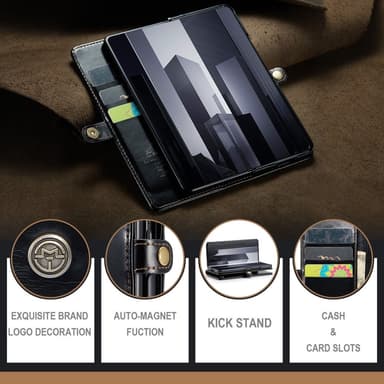CaseMe Samsung Z Fold6 Lompakkokotelo - Musta