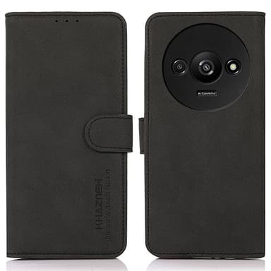 SKALO Xiaomi Redmi A3 KHAZNEH Lompakkokotelo PU-nahasta - Musta