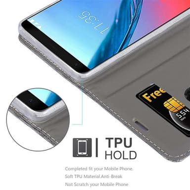 ZTE Blade V9 Suojakuori Lompakkokotelo (harmaa)