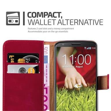 LG G2 Suojakuori Lompakkokotelo (Punainen)