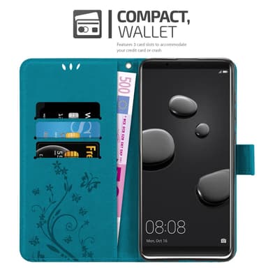 Huawei MATE 10 PRO Suojakuori Lompakkokotelo (Sininen)