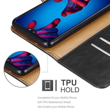 Huawei P20 Suojakuori Lompakkokotelo (Musta)