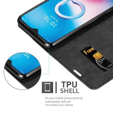 Alcatel 3L 2020 Suojakuori Lompakkokotelo (Ruskea)