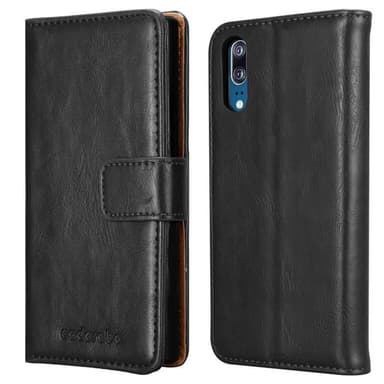 Huawei P20 Suojakuori Lompakkokotelo (Musta)