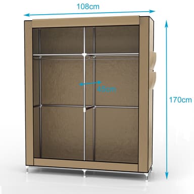 Taitettava Vaatekaappi 108x170x45 Kangaskaappi (beige)