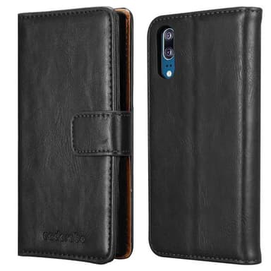 Huawei P20 Suojakuori Lompakkokotelo (Musta)