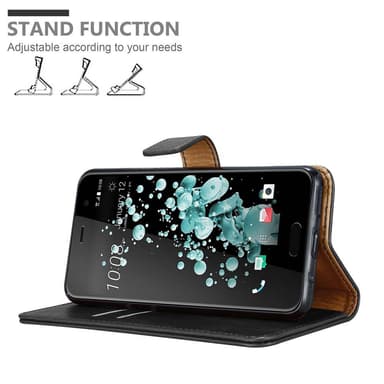 HTC U PLAY Suojakuori Lompakkokotelo (Musta)