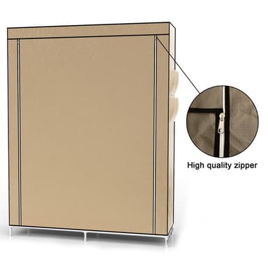 Taitettava Vaatekaappi 108x170x45 Kangaskaappi (beige)