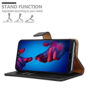 Huawei P20 Suojakuori Lompakkokotelo (Musta)