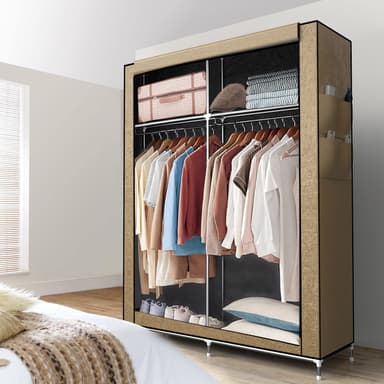 Taitettava Vaatekaappi 108x170x45 Kangaskaappi (beige)