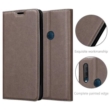 Alcatel 3L 2020 Suojakuori Lompakkokotelo (Ruskea)