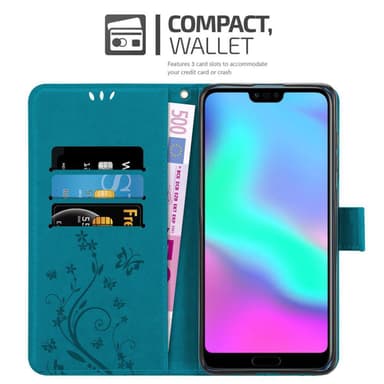 Honor 10 Suojakuori Lompakkokotelo (Sininen)