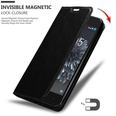 BQ Aquaris X5 Suojakuori Lompakkokotelo (Musta)
