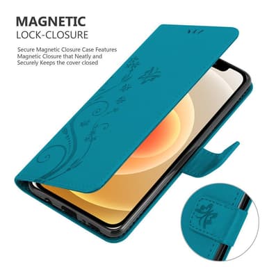 iPhone 12 MINI Suojakuori Lompakkokotelo (Sininen)