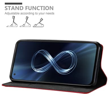 Asus ZenFone 8 Suojakuori Lompakkokotelo (Punainen)