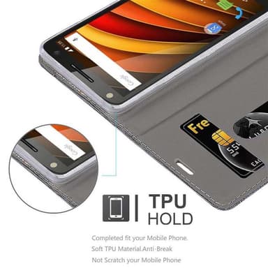 Motorola MOTO X3 Suojakuori Lompakkokotelo (harmaa)